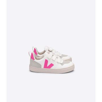 Kids' Veja V-10 CWL Shoes White/Pink | SG 786UZG